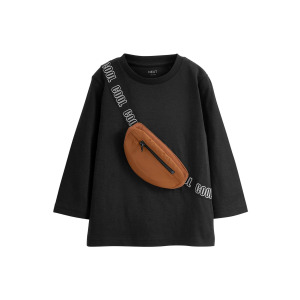 Топ с длинными рукавами LONG SLEEVE BUMBAG T-SHIRT Next, цвет black tan brown