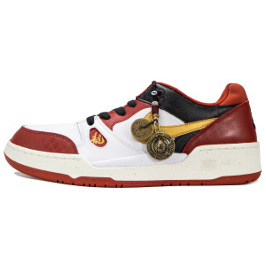 Кроссовки Nike Full Force Skateboarding Shoes Men Low-top Red/Gold/Black, красный