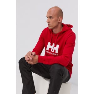 Хлопковая толстовка Helly Hansen, красный