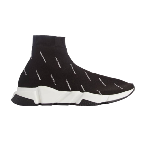 Кроссовки Balenciaga Speed Trainer Mid 'Logo Print', черный