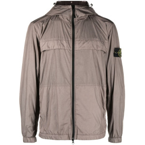 Stone Island куртка с капюшоном и нашивкой Compass, серый