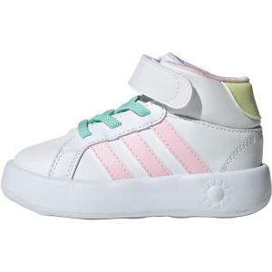 GRAND COURT Детская обувь для малышей, кроссовки Adidas, цвет White/Clear Pink/Ice Crystal Yellow