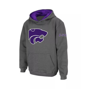 Пуловер с капюшоном и большим логотипом Big Boys Kansas State Wildcats Stadium Athletic, черный