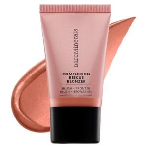 bareMinerals Complexion Rescue Liquid Blonzer Румяна-бронзатор Гибридное сияние на солнце Создаваемый гель-крем для лица и щек Веганский поцелуй розы 0,5 унции