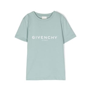 Футболка из органического хлопка с логотипом Givenchy Kids, синий