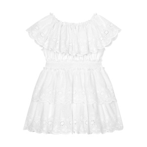 Dolce & Gabbana Kids платье с английской вышивкой, белый