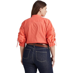 Рубашка LAUREN Ralph Lauren Plus Size Cotton-Blend Shirt, цвет Portside Coral