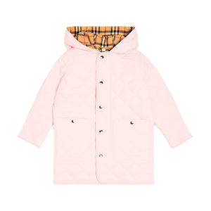 Пальто с логотипом Burberry Kids, розовый