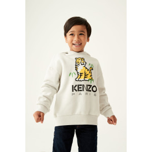 Кремовая толстовка Kenzo KIDS с логотипом в виде тигра Kenzo, бежевый