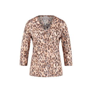 Топ с длинными рукавами 3/4 ARM AUSBRENNER-QUALITAT Gerry Weber, цвет Sesame Camel Schwarz Leo Druck