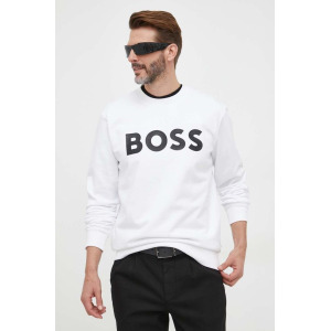 Хлопковая толстовка Boss, белый