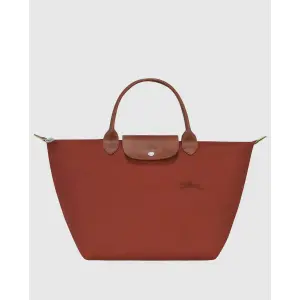 Зеленая сумка Le Pliage с застежкой-молнией Longchamp, коричневый