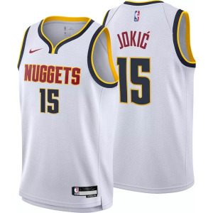 Белая майка Nike Youth Denver Nuggets Никола Йокича № 15 Swingman