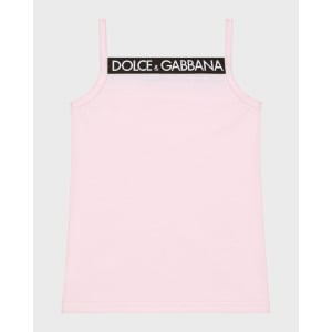 Майка с отделкой логотипом Dolce&Gabbana, розовый