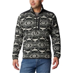 Свитер Columbia Sweater Weather II Printed 1/2 Zip, цвет Black Checkered Peaks Tonal Print