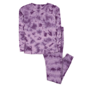 Детские двухкусочные хлопковые пижамы Tie Dye для девочек Leveret, цвет Tie Dye Purple Mix