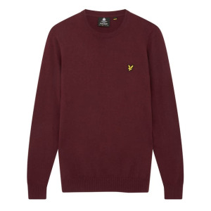 Свитер из шерсти мериноса с круглым вырезом Lyle & Scott, красный