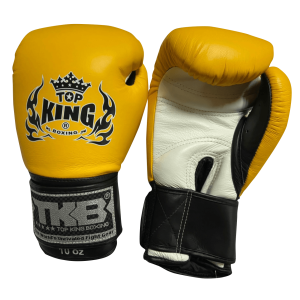 Боксерские перчатки Top King Ultimate на липучке, желтый / белый / черный