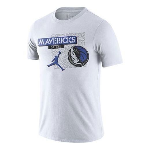 

Футболка Air Jordan NBA Dallas Mavericks Basketball Sports Quick Dry Round Neck Short Sleeve White, белый