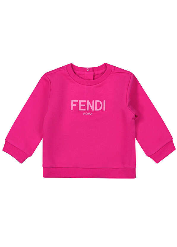 

Детский свитшот унисекс с розовым логотипом Fendi