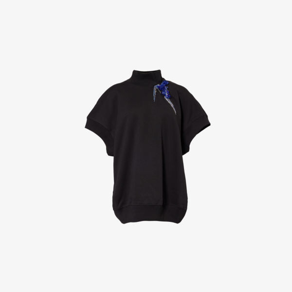 

Топ Halovara из хлопкового джерси с высоким воротником Dries Van Noten, черный