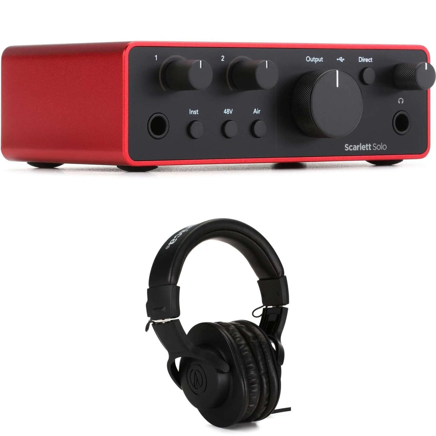 

Новый USB-аудиоинтерфейс Focusrite Scarlett Solo 4-го поколения и наушники закрытого типа Audio-Technica ATH-M20x