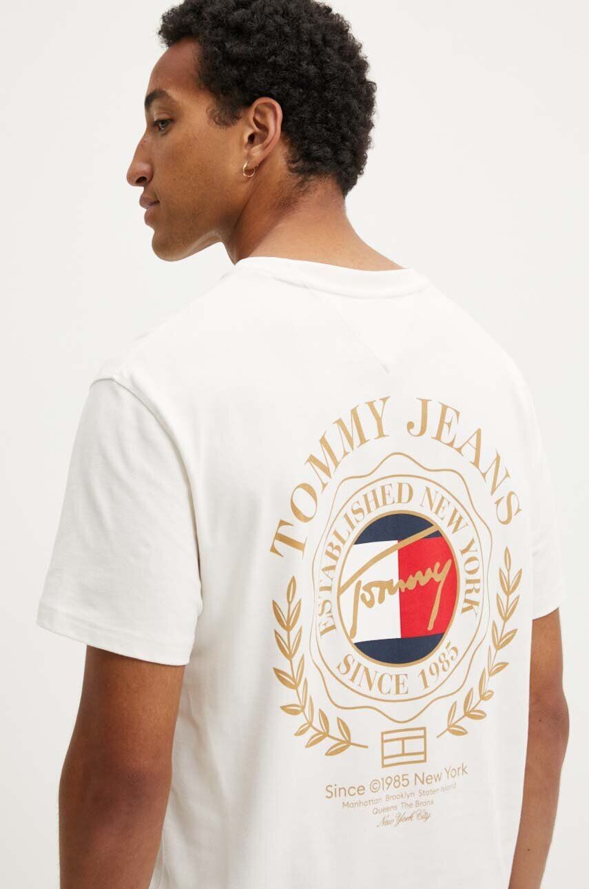 

Хлопковая футболка Tommy Jeans, бежевый