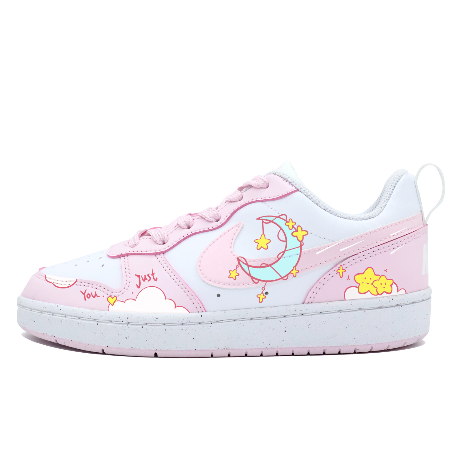 

Кроссовки Nike Court Borough Skateboarding Shoes Women's Low-top Yellow/white/pink, цвет Star Moon Qixi Gift Box
