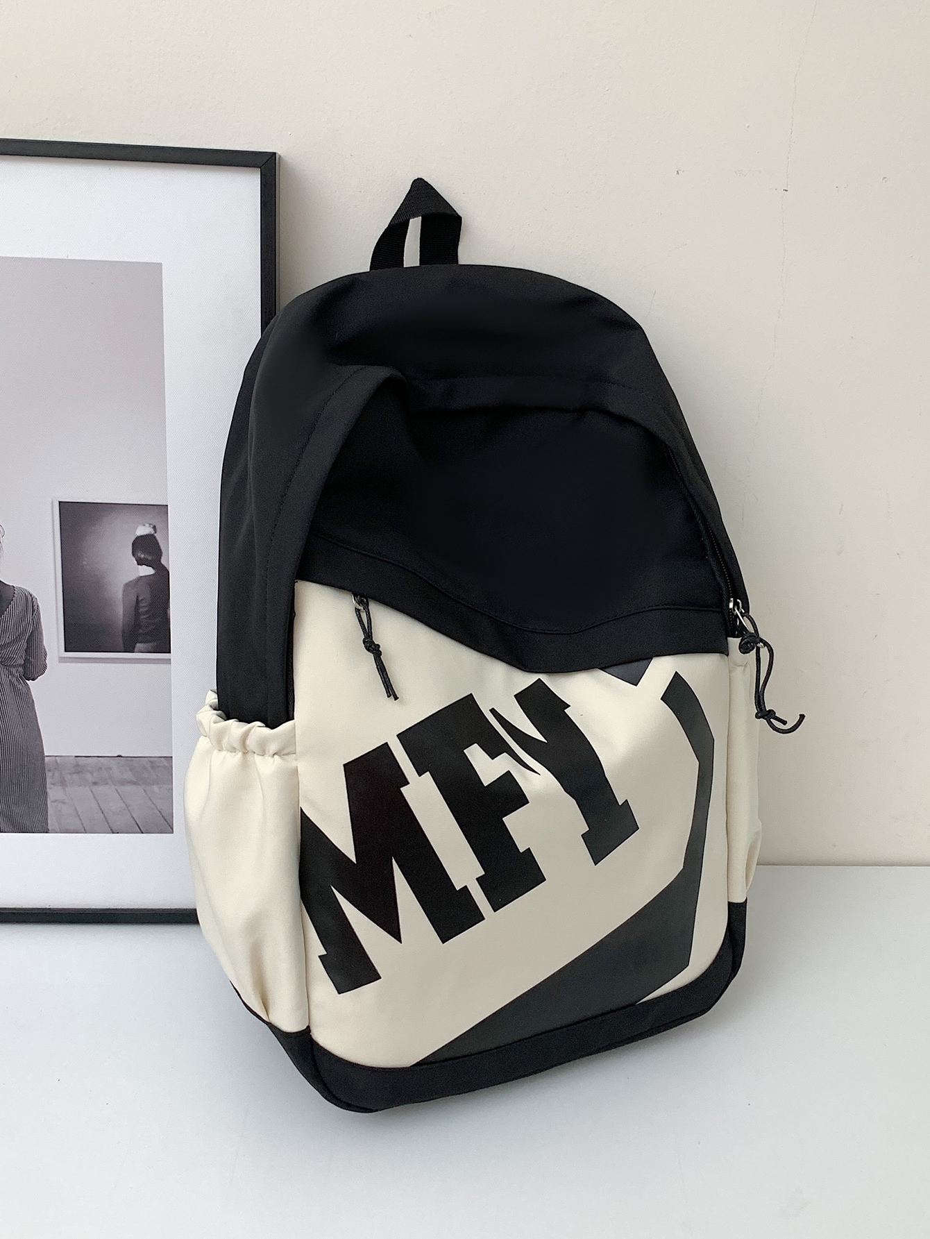 Новый модный повседневный мужской рюкзак с цветными блоками, черный мужской повседневный рюкзак с цветными блоками и буквами многоцветный