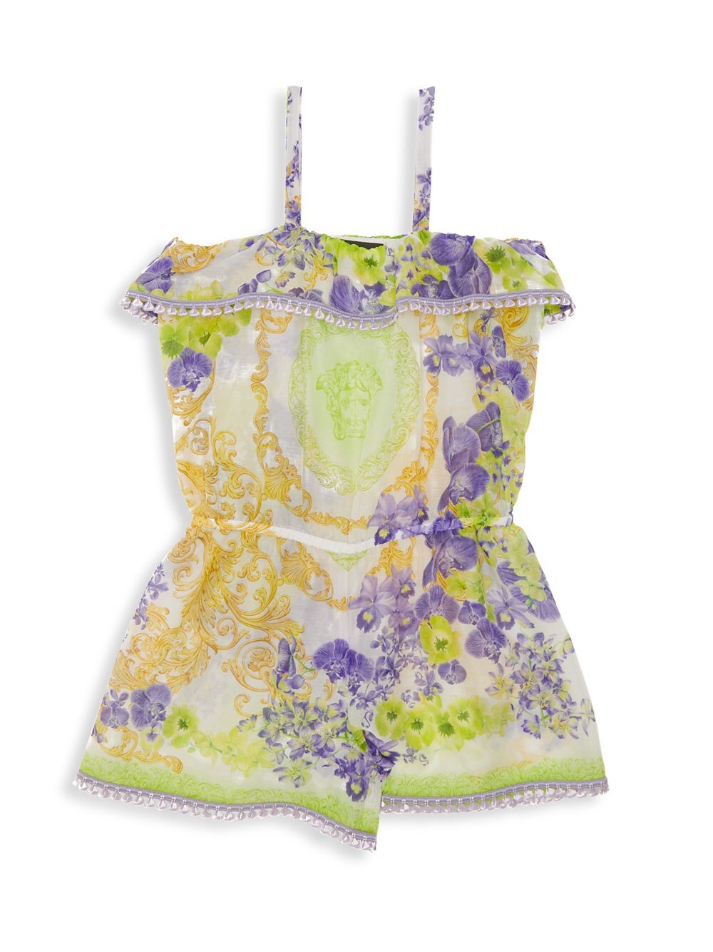 

Комбинезон с принтом орхидеи Little Girl's & Girl's Barocco для маленьких девочек Versace, зеленый
