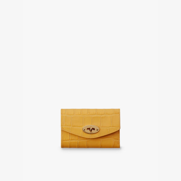 

Кошелек Darley из искусственной кожи крокодила Mulberry, желтый