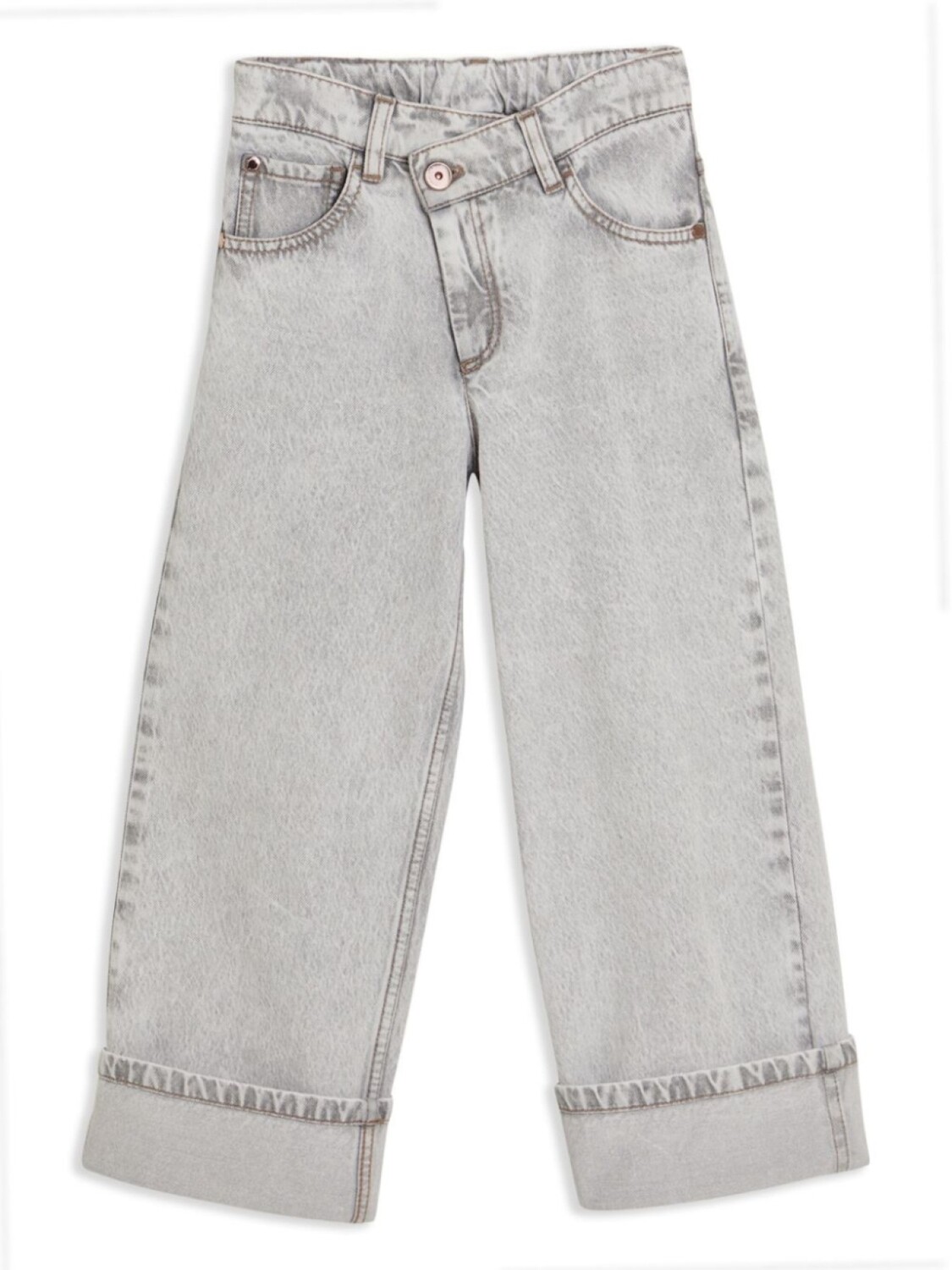 

Brunello Cucinelli Kids широкие джинсы асимметричного кроя, серый