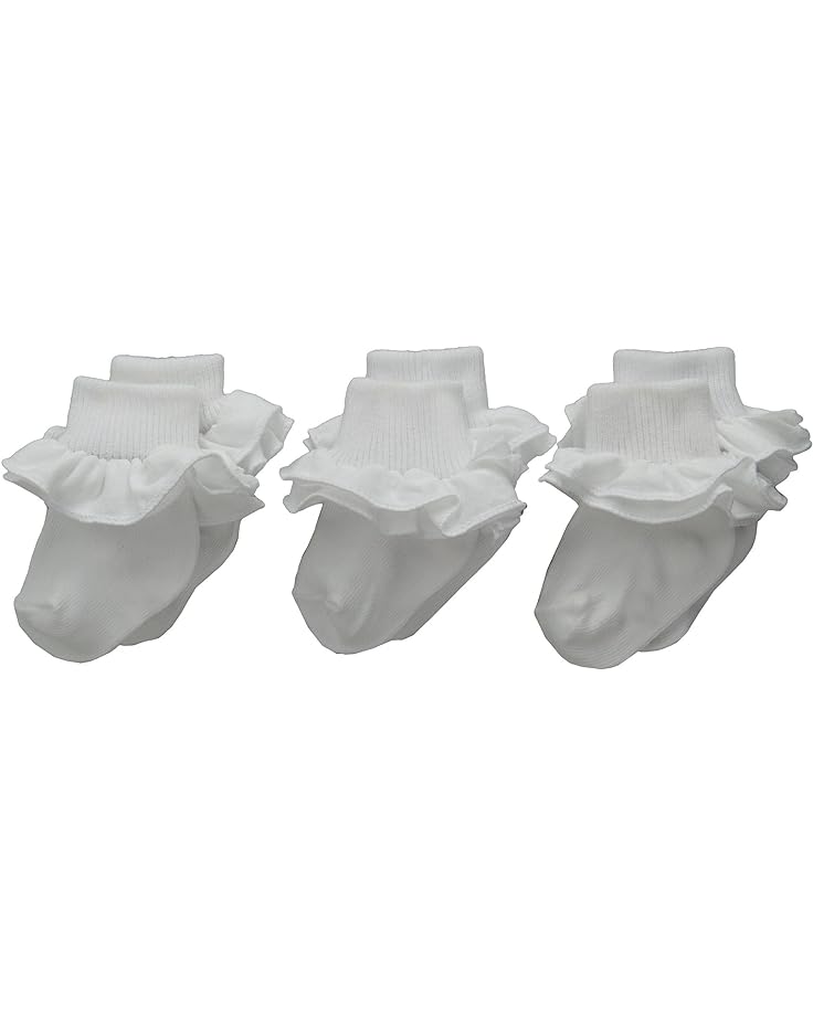 Носки Jefferies Socks Misty Ruffle Turn Cuff 3-Pack, цвет Asst A White White White