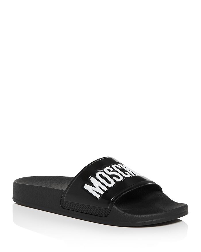 

Женские шлепанцы с логотипом Moschino