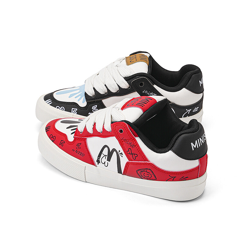 

Кроссовки MINISO Skateboarding Shoes Unisex Low-top, черный/белый
