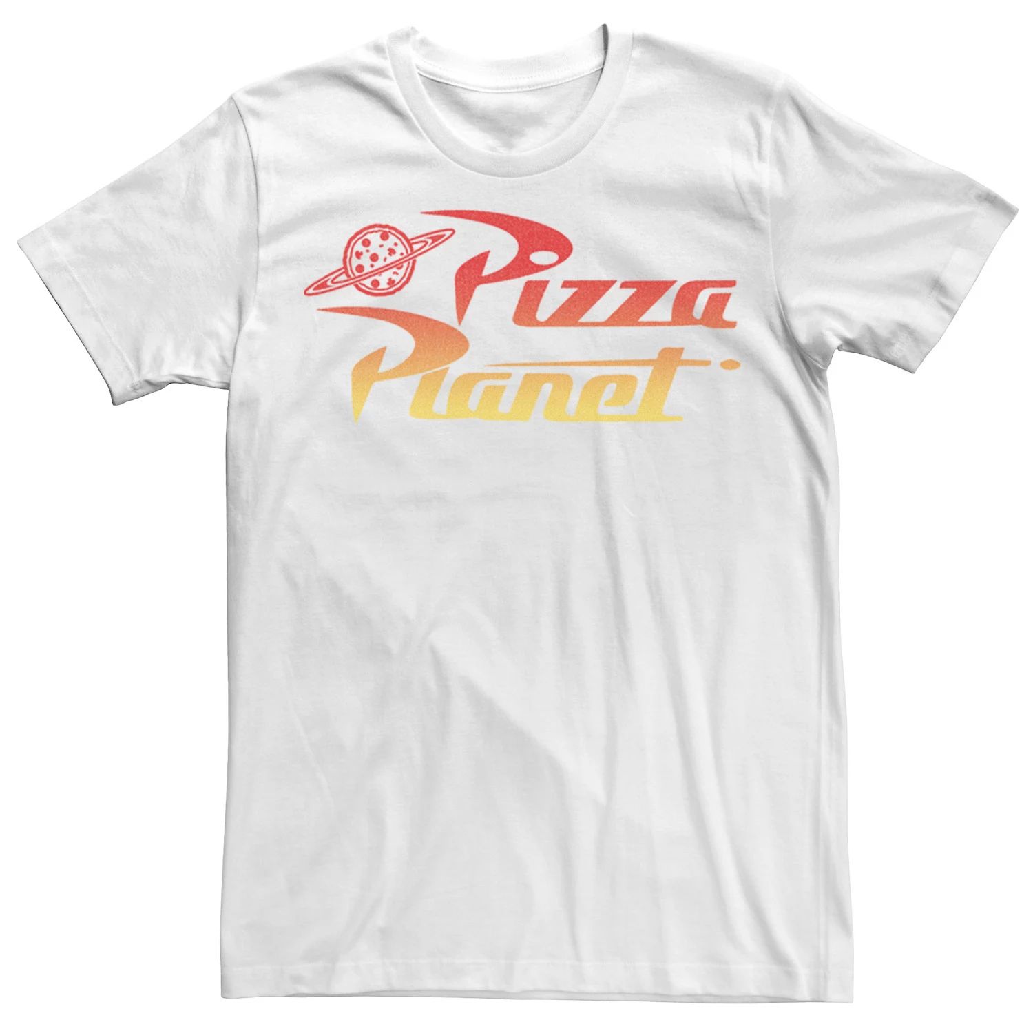 Мужская футболка с градиентным логотипом Disney/Pixar «История игрушек Пицца Планета» Disney / Pixar, белый мужская футболка планета пицца s белый