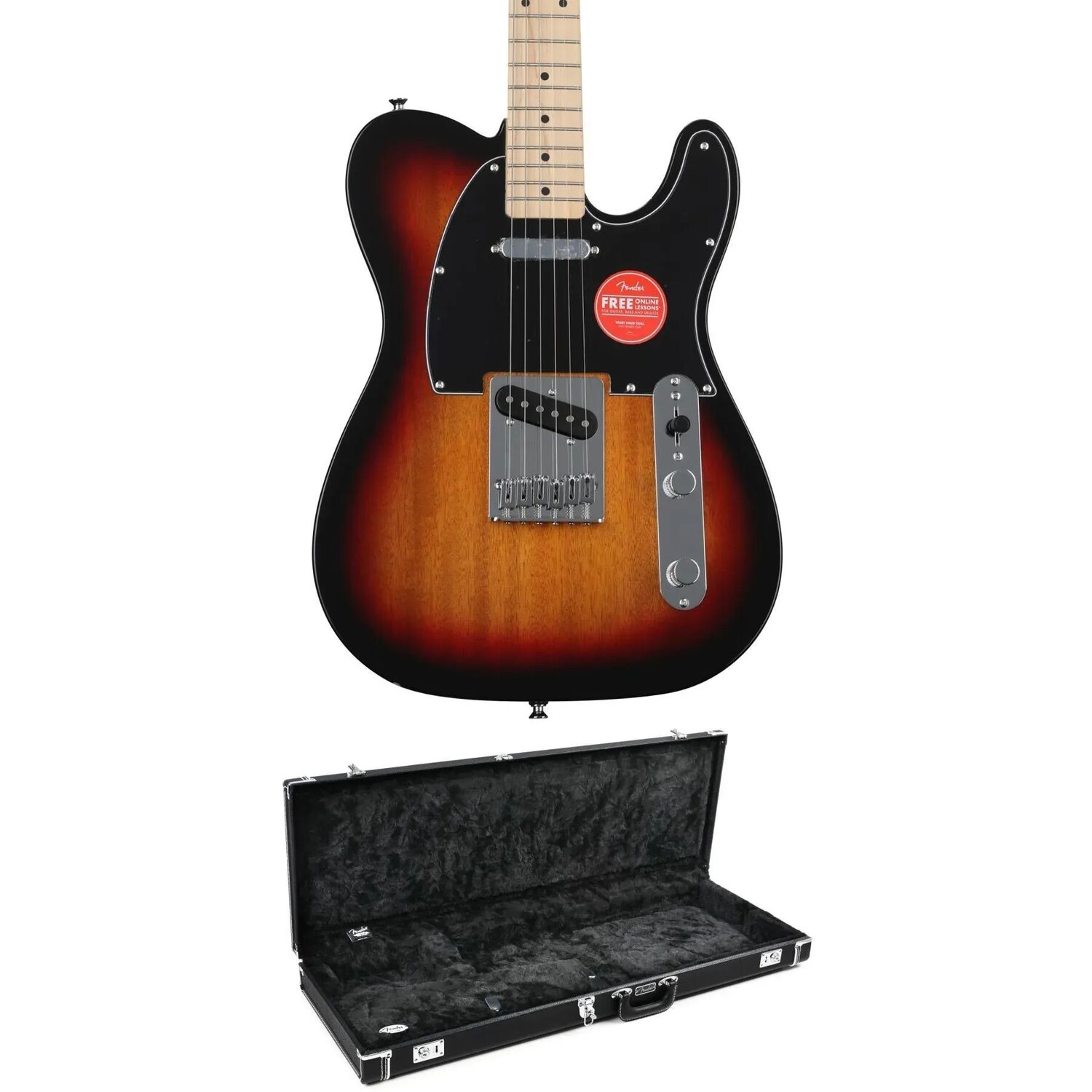 

Электрогитара Squier Affinity Series Telecaster в жестком футляре — 3 цвета Sunburst с кленовой накладкой на грифе