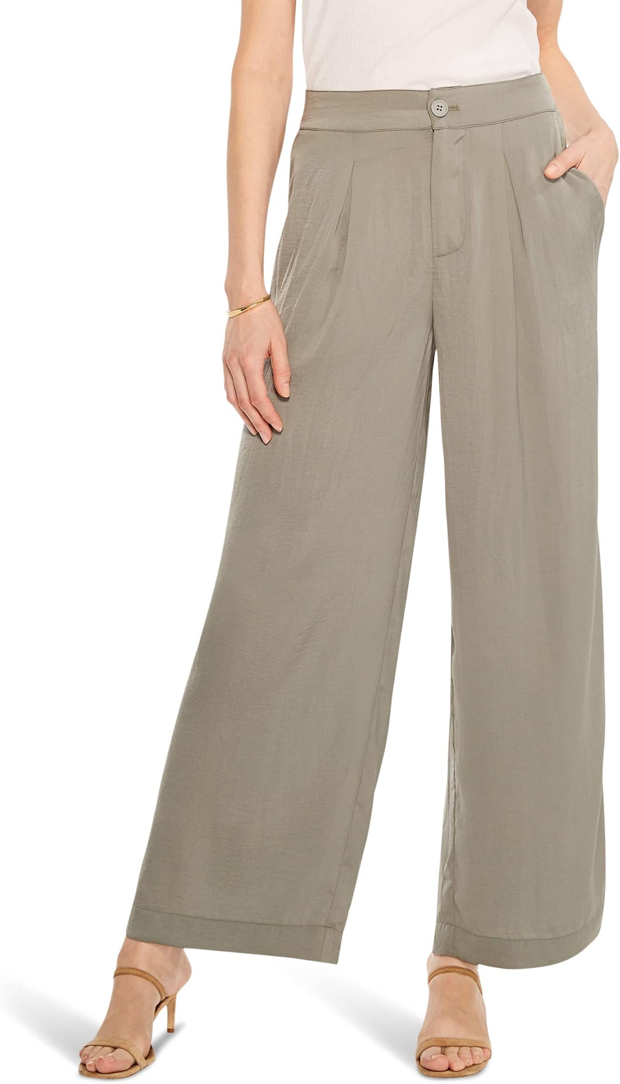 Широкие брюки с мягкой драпировкой NIC+ZOE, цвет Tarragon