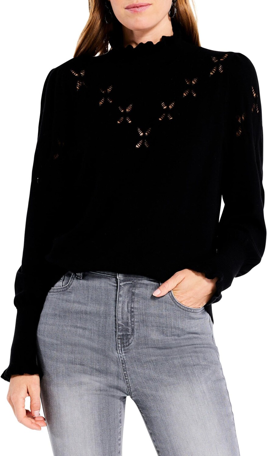 

Свитер в стиле пуантелле NIC+ZOE, цвет Black Onyx