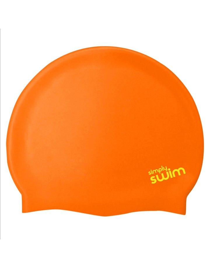 Силиконовая шапочка для плавания - однотонные цвета Simply Swim, оранжевый