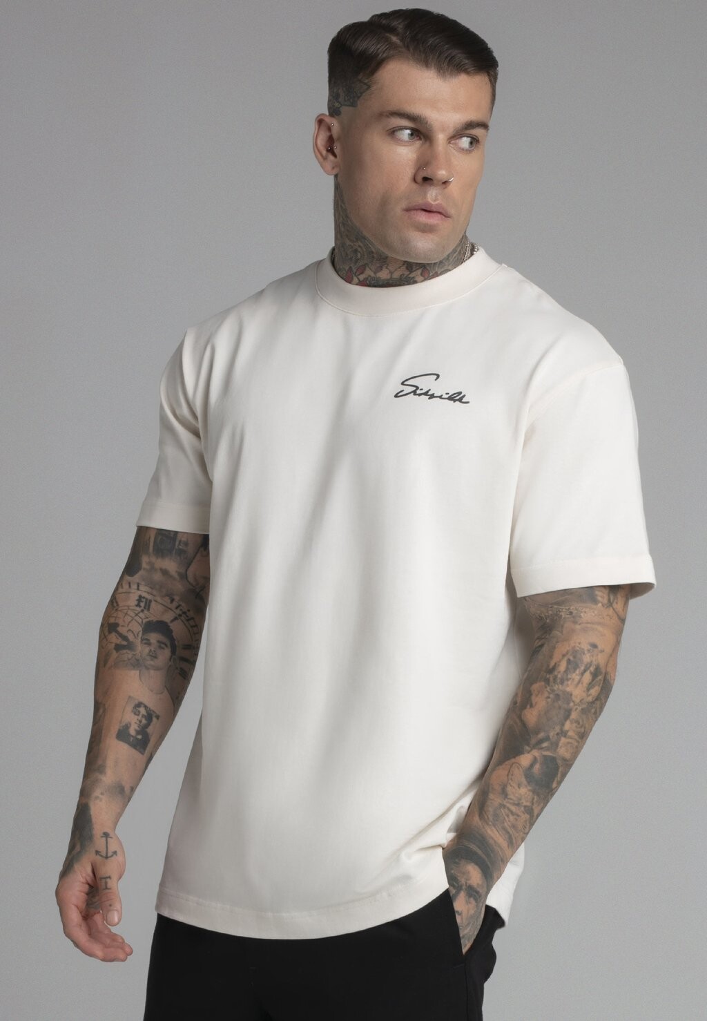 

Футболка с принтом Script SIKSILK, цвет ecru