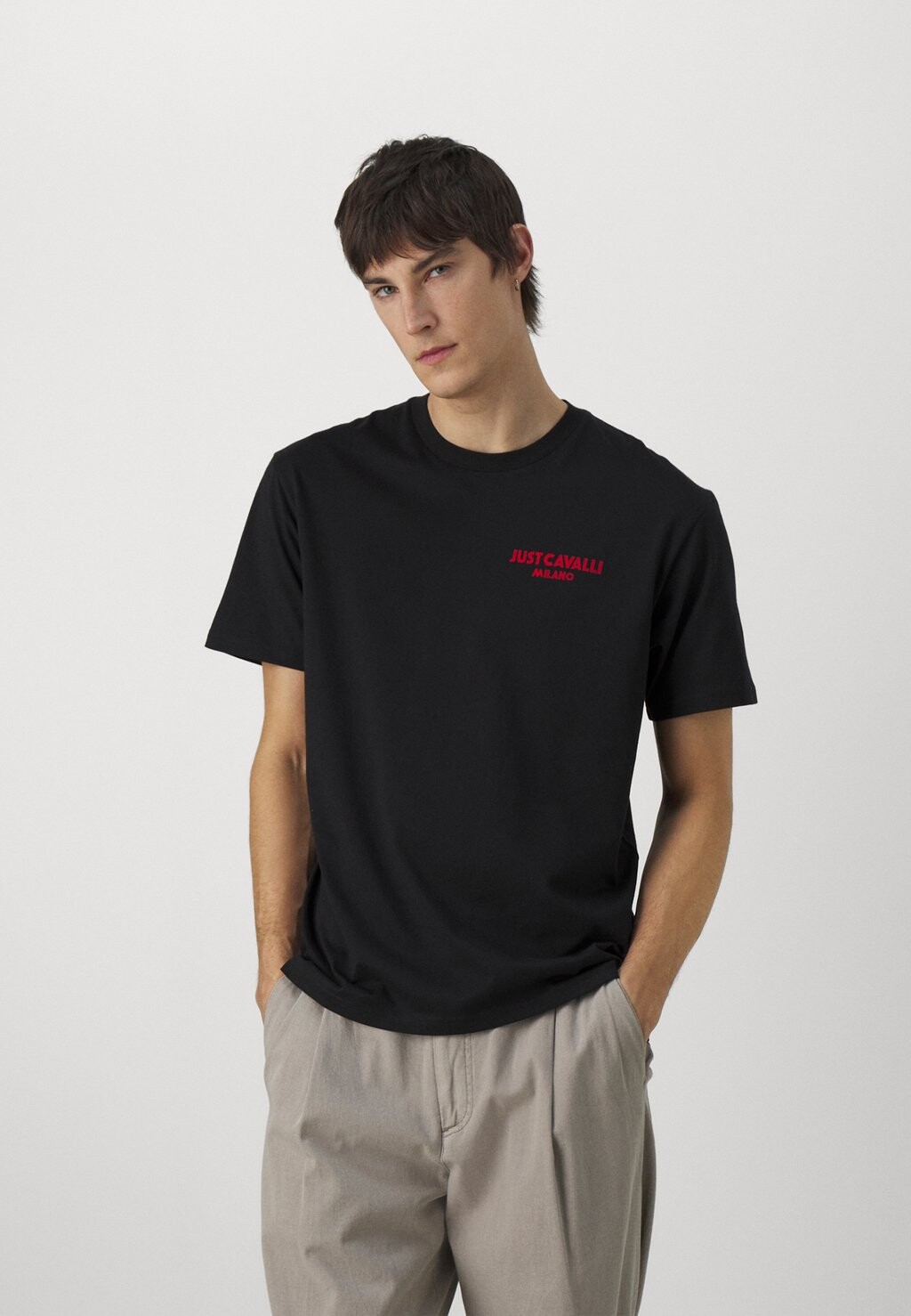 

Футболка с принтом Flock Logo Just Cavalli, черный