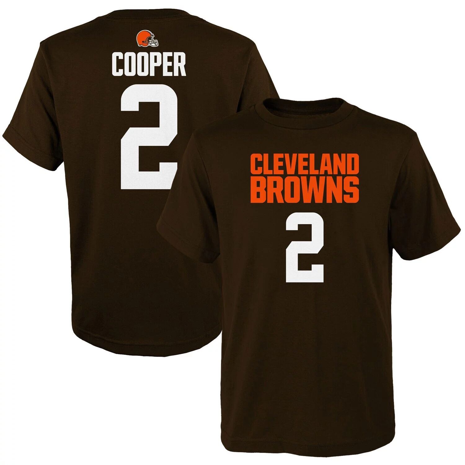 

Молодежная футболка Amari Cooper Brown Cleveland Browns Mainliner с именем и номером игрока Outerstuff