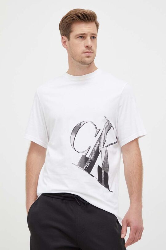 

Хлопковая футболка Calvin Klein Jeans, белый