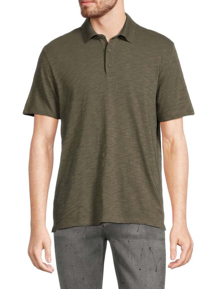цена Классическая хлопковая рубашка-поло Vince, цвет Olive Field