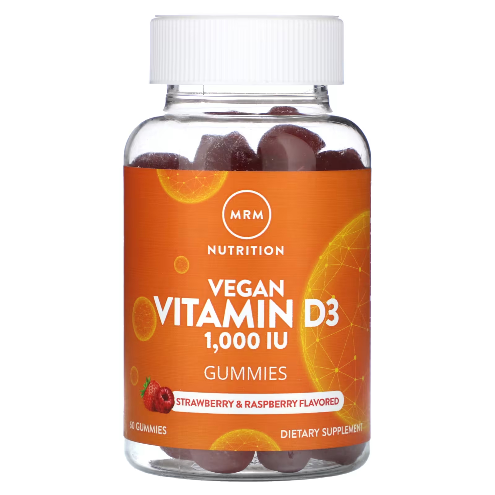 Пищевая добавка MRM Nutrition с витамином D3, клубника и малина, 60 жевательных таблеток