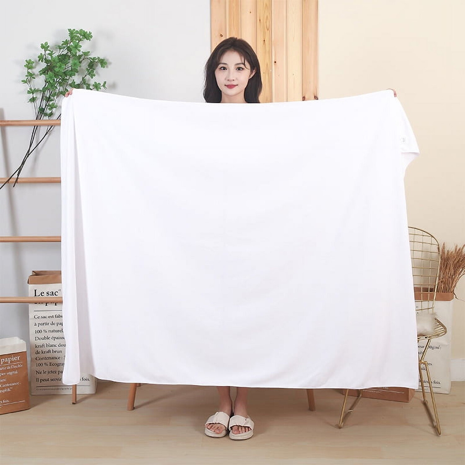 

Хлопковое банное полотенце Namzi 35,43x74,8 дюйма 6 шт, белый