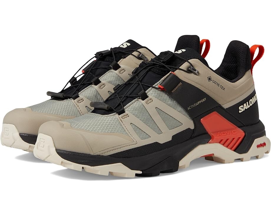 

Кроссовки Salomon X Ultra 4 GTX, цвет Vintage Khaki Black Cherry Tomato