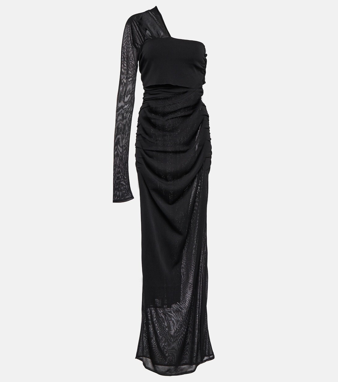 

Асимметричное платье с одним рукавом SAINT LAURENT, черный
