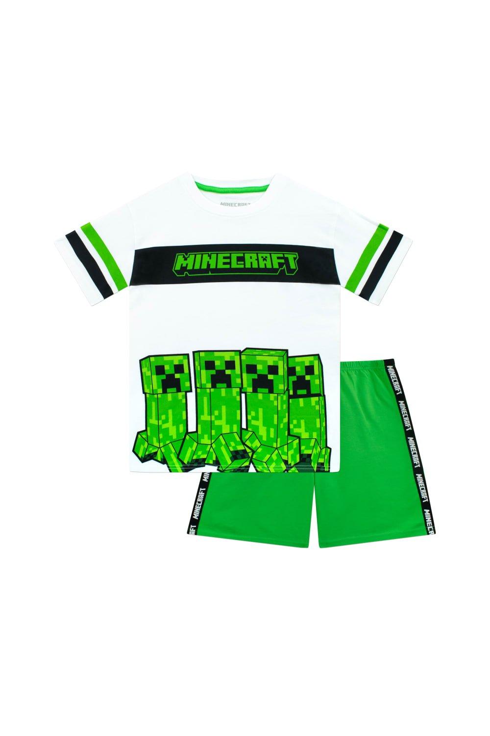 Комплект футболки и шорт Creepers Minecraft, зеленый брелок minecraft creeper anatomy flip
